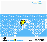 Pikachu surfando durante o minigame Pikachu's Beach em Pokémon Yellow