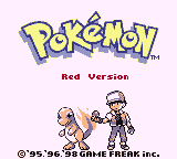 Tela inicial de Pokémon Red colorida pelo Super Game Boy